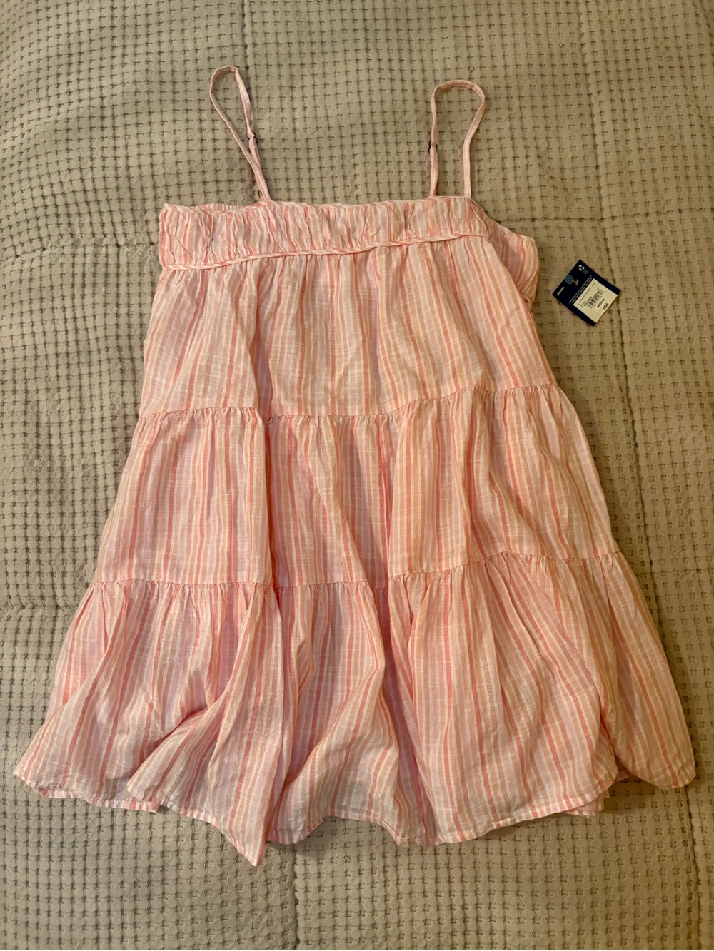 Pink Striped Tiered dress